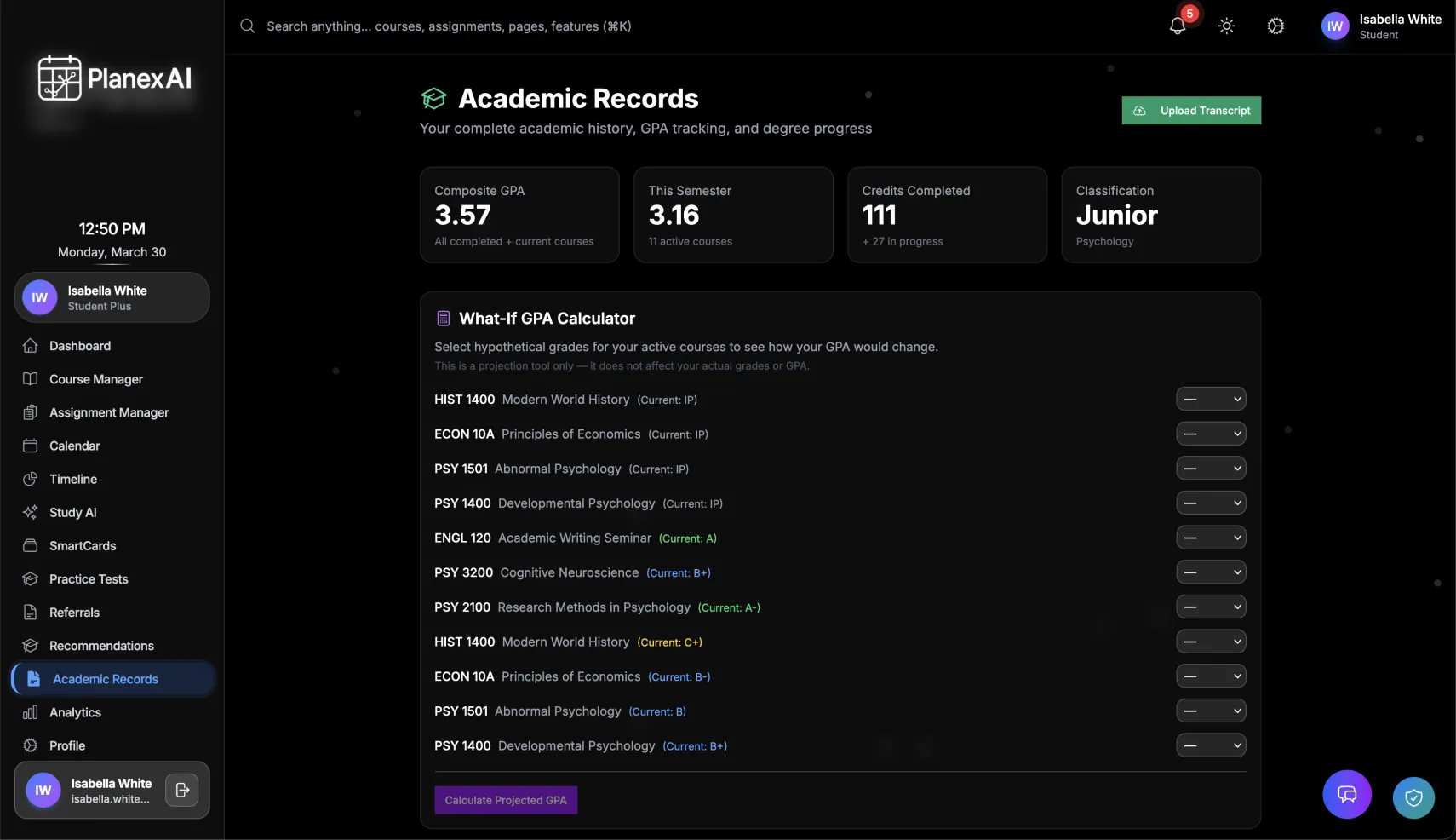 Academic Records & What-If GPA