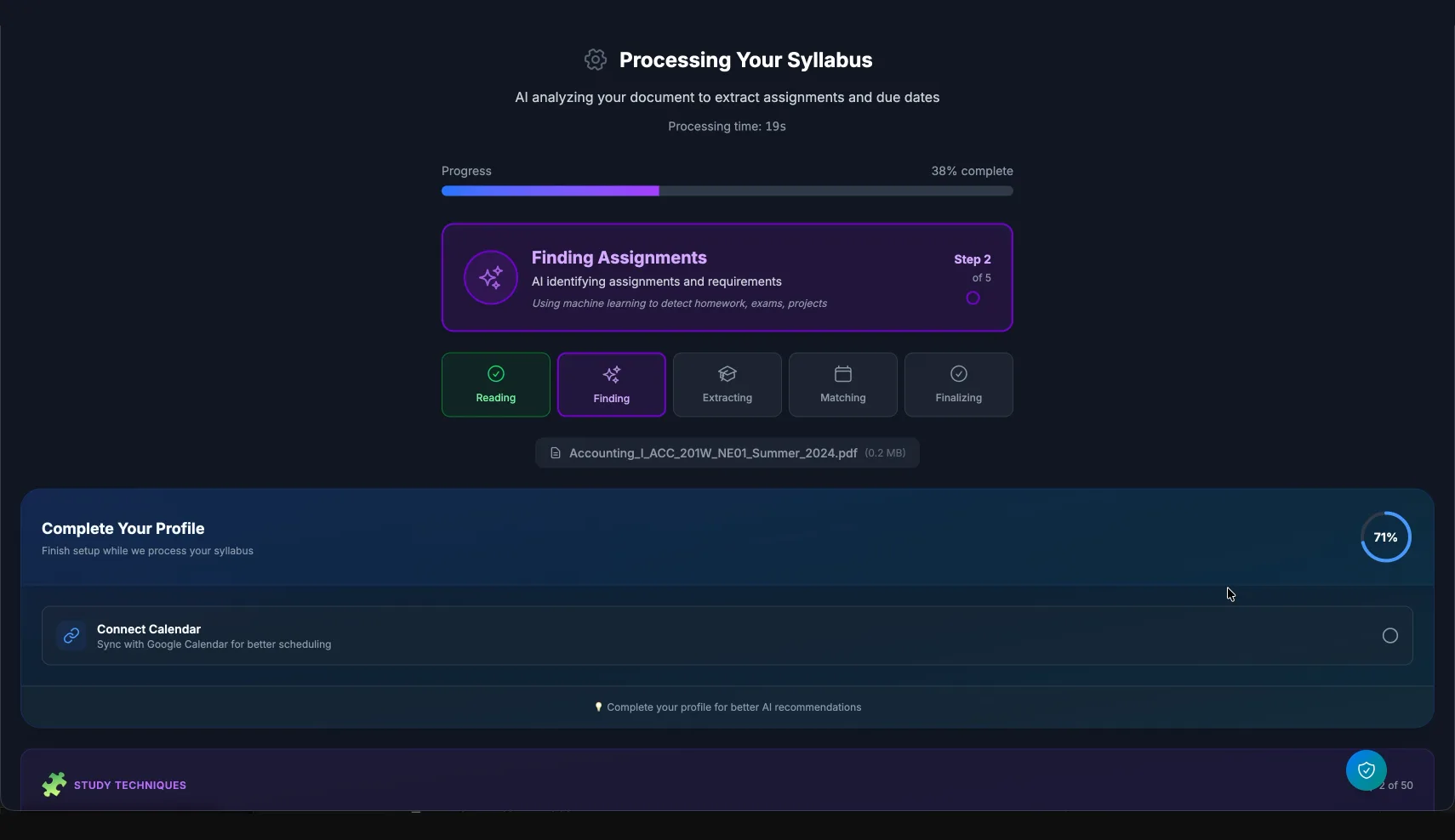 AI Syllabus Parsing